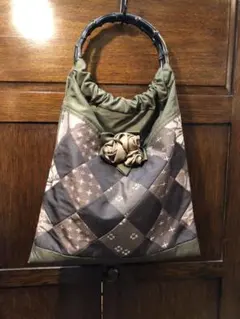 ハンドメイドバック　パッチワーク　着物布