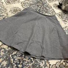 グレー フレアスカート コットン混紡