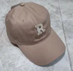 キャップ 帽子 R刺繍ロゴ ロゴキャップ ベージュ レディース メンズ ベージュ