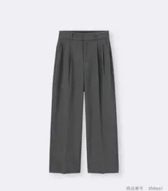 新品 タックワイドパンツ ダークグレー Sサイズ GU