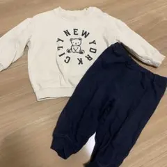 H&M　トレーナー　パンツ　セットアップ　裏起毛　冬　80cm