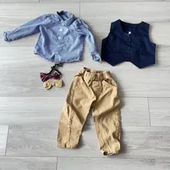 フォーマル服セット（シャツ・ベスト・パンツ・ボウタイ）　サイズ90