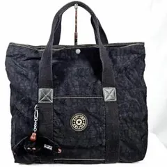 キプリング シンプル美品☆黒トートバッグ ショルダーバッグ　A3＆雑誌楽々