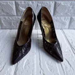 Roman ART パンプス ポインテッドトゥ ブラック 23.5cm