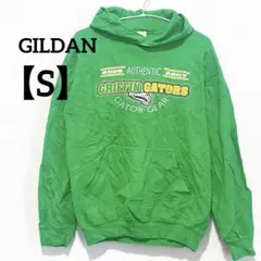 【カレッジロゴ】緑 アメカジ 春服 パーカー グリーン Sサイズ 古着のサムネイル