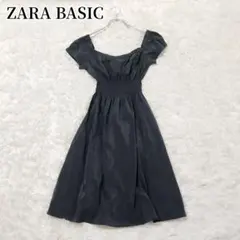 ザラベーシック　ZARA　ひざ丈ワンピース　ブラック　ノースリーブ　無地　大人