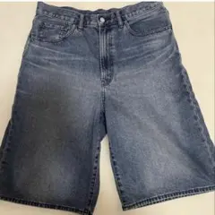 【中古美品】GU デニムハーフパンツ ブルー Lのサムネイル