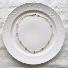 59.グリーンアベンチュリンのネックレス/ビーズネックレス/天然石/ネックレス