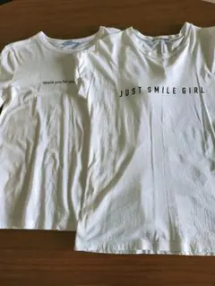 2枚セット！　ＺＡＲＡ　 ホワイト　ロゴTシャツ　Tシャツ　ユニクロ　GU