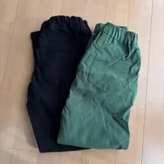 子供服　ブラック　グリーン長ズボンセット　ロングパンツ　130cm