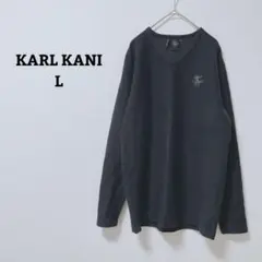 カールカナイ　カットソー　ロンT　Vネック　刺繍　長袖　日本製　Ｌのサムネイル