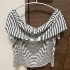 GU ボーダーオフショルダーT 夏 人気 新品 XL