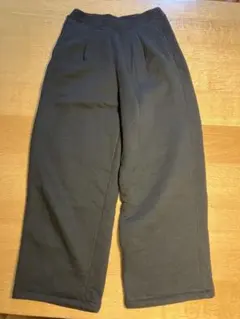 UNIQLO GIRLS ボアスウェットワイドパンツ 150cm 黒