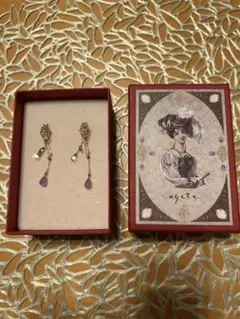 agate アガット イヤリングチャーム　K10 ダイヤモンド/アメジスト