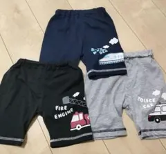 ベビー服　ズボン　ハーフパンツ　95　男の子　西松屋　新幹線半袖　2枚　90