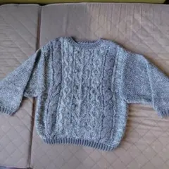 グレー ニット バルーンスリーブ セーター