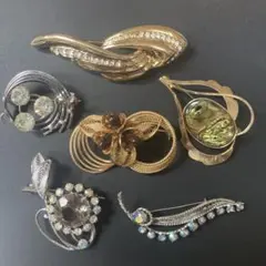 昭和レトロヴィンテージブローチ6点セット