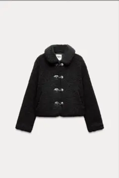 【1/28迄値下げ】完売　ZARA ショート丈　ボアコート モコモコ　黒