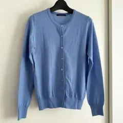 最終値下 MACPHEE ウール100％丸首カーディガン 水色 マカフィー