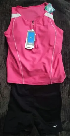 新品未使用タグ付きMIZUNO セパレート水着Ｏサイズ ピンク×ブラックのサムネイル