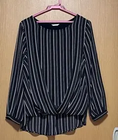 GLACIER ストライプ柄 長袖ブラウス Lサイズ