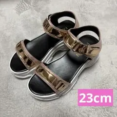 厚底スポーツサンダル ピンクゴールド 23cm おしゃれ レディース