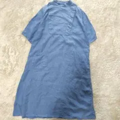 POOL いろいろの服　リネンワンピース 　水色　ミナペルホネン　無印良品