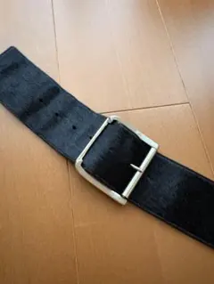 コムサデモード黒いファブリックベルト メタルバックル付きのサムネイル