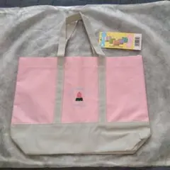 匿名配送　パステルトートバッグ　ポリエステル　タグ付き　ピンク系　軽い　未使用