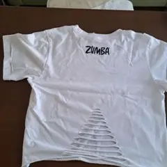 ZUMBA ホワイト Tシャツ カットアウトデザイン