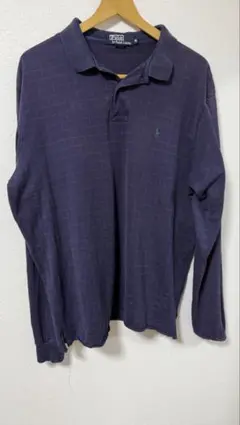 ラルフローレン ネイビー チェック柄 長袖ポロシャツ