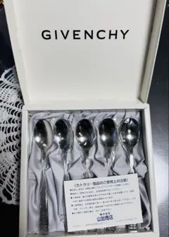 【美品】GIVENCHY ステンレススチールコーヒースプーン 5本セットのサムネイル