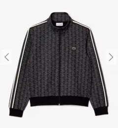 美品 ラコステ　モノグラム ジャカードトラックジャケット 黒