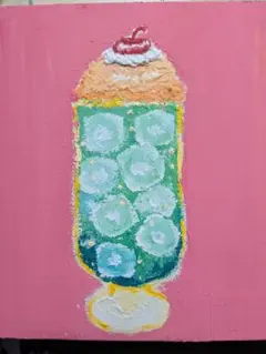 クリームソーダ　キャンパスアート