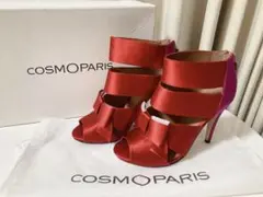 COSMOPARIS リボン付きオープントゥヒール