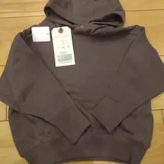 【新品未使用】フード付き裏毛スウェット95 100チャコール