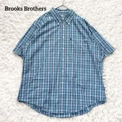Brooks Brothers BDシャツ GFタグ チェック ブルー 綿 XL