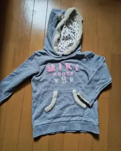 MIKI HOUSE フード付きトレーナー 100cm グレー