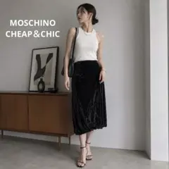MOSCHINO C＆C イタリア製 ミディ丈 スカート シルク 黒 モード系のサムネイル