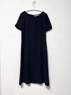 【美品】濃紺ワンピース（襟2種付き）✨半袖　学校行事・面接・受験に◎
