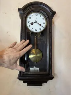 〈完動・美品〉精工舎　欅造り頭大丸尾長ゼンマイ振り子掛け時計　アンティーク古時計 完動・美品〉精工舎 欅造り頭大丸尾長ゼンマイ振り子掛け時計