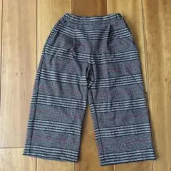 チェック柄 ワイドパンツ カジュアルパンツ　110cm 秋
