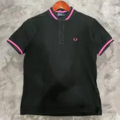 R1143】FRED PERRY ノーカラーポロシャツ サイズS ブラック - メルカリ