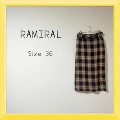 1-482 RAMIRAL ベルト付チェックスカート