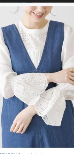 美品　Sonny Label 2WAYスカラップコットンレースブラウス