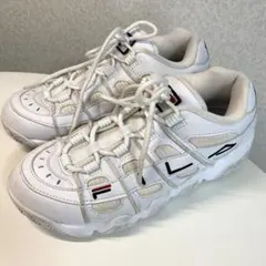 FILA ホワイト 厚底スニーカー ロゴ入り 25cm