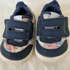 IFME babyシューズ 13.0.cm ネイビー フラワー柄