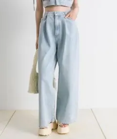 Olive des olive オリーブデオリーブ　ワイドデニムパンツ　Mサイズのサムネイル