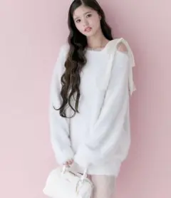 Olivedesolive melty ribbon knit onepice