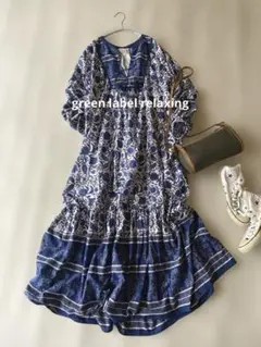 グリーンレーベルリラクシングインディアコットンオリエンタルボヘミアンワンピース♪